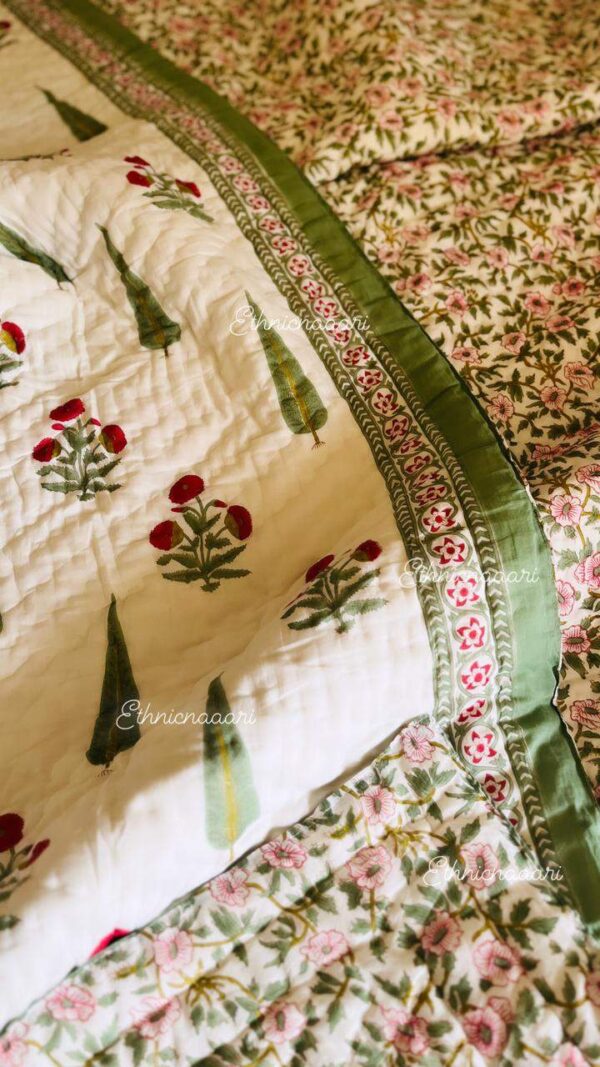 Double Bed- Block Print Cotton Quilts 
Mahal (Reversible Quilts) 
(Dispatch Time 24 Hours)