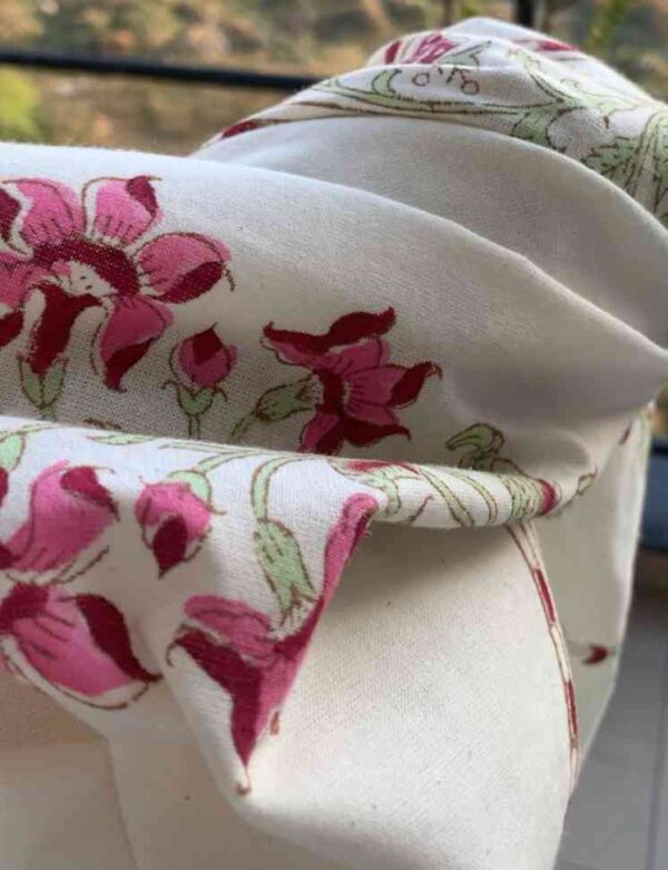 Canvas ( Thick) - Pink Blossom - Set of 2 Curtains  (Dispatch Time 24 Hours)