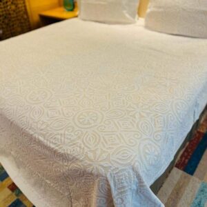Cut Work Bedsheet White Queen3