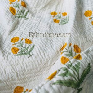 Double Bed Quilt Yellow Poppy Bootah 4