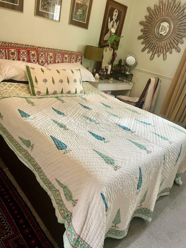 Double Bed- Block Print Cotton Quilts 
Cypress (Reversible Quilts) 
(Dispatch Time 24 Hours)