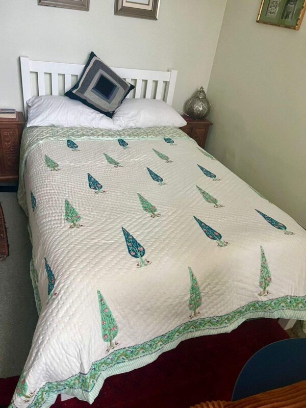 Double Bed- Block Print Cotton Quilts 
Cypress (Reversible Quilts) 
(Dispatch Time 24 Hours)