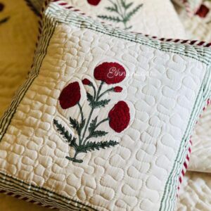Red Poppies Cushions with fillers Set of 2 cushions1 1