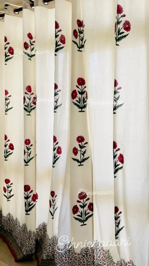 Canvas (Thick)- Red Poppies - Set of 2 Curtains (Dispatch Time 24 Hours)