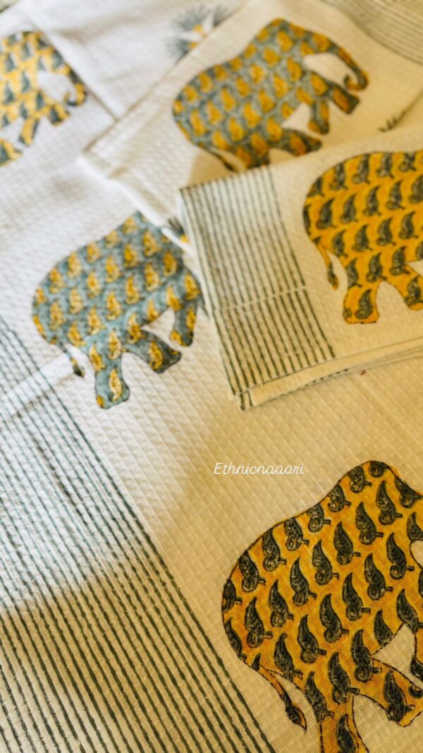 Ele 🐘 Waffle Cotton Towel Set of 3 pieces (Dispatch Time 24 Hours)