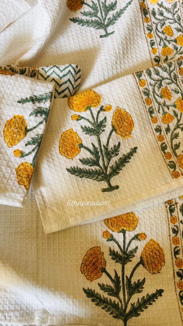 Yellow Poppies - Waffle Cotton Towel Set of 3 pieces 
(Dispatch Time 24 Hours)