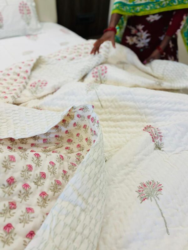 Pink Treasure Double Bed Quilt 8