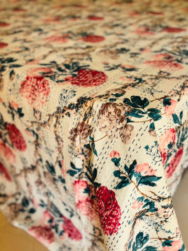 Roses Kantha Bed Sheets 1