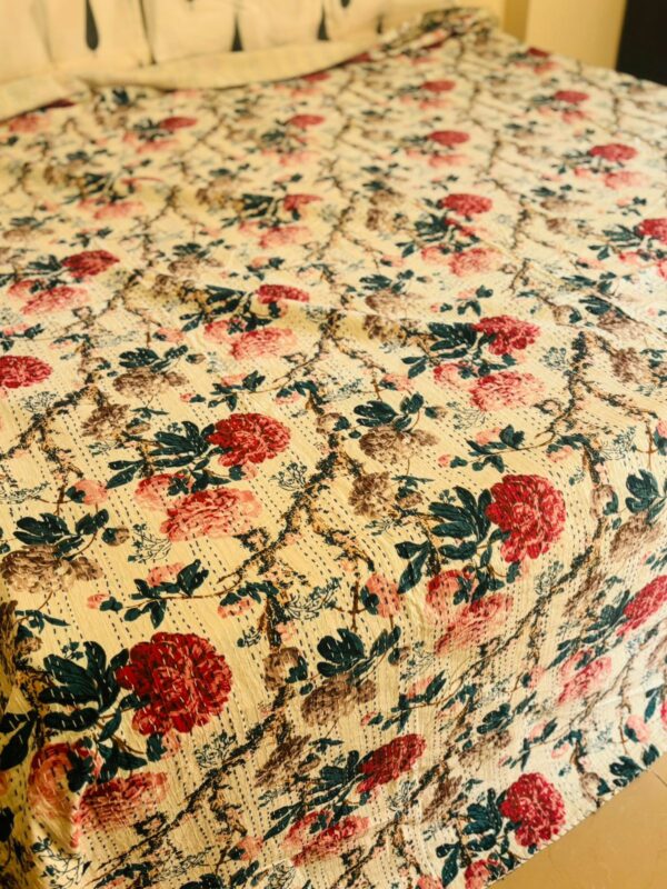 Roses Kantha Bed Sheets 3