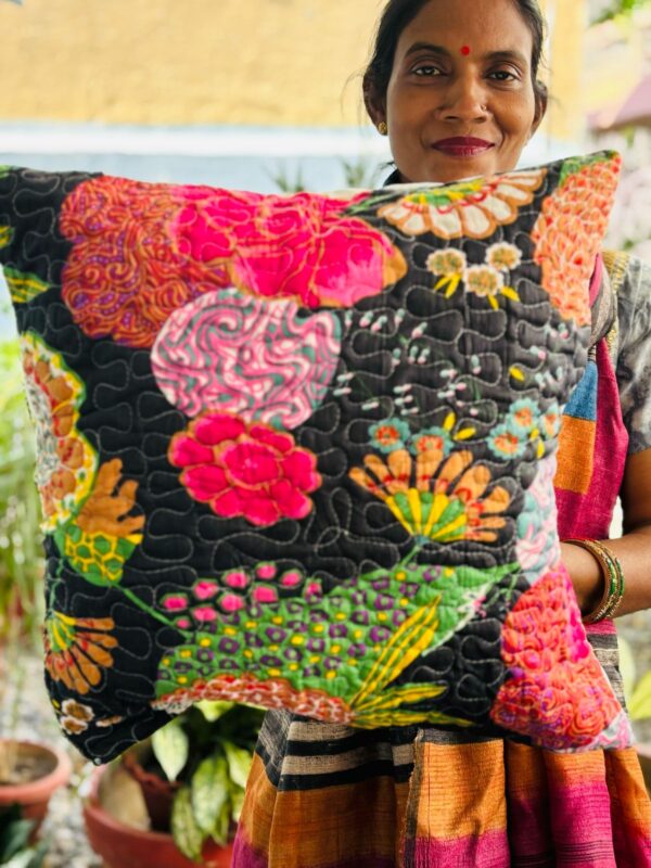Quilted Cushion Covers Black Beauty 1