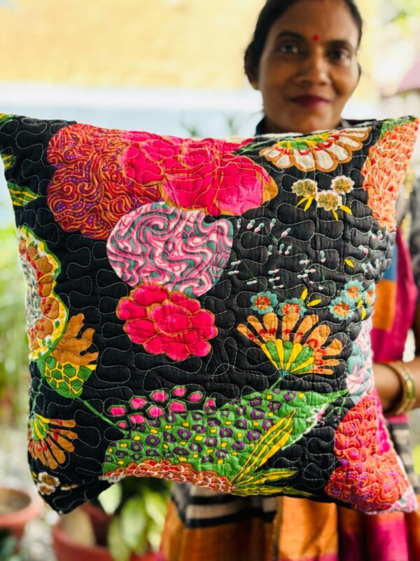 Quilted Cushion Covers Black Beauty 2