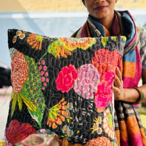 Quilted Cushion Covers Black Beauty 3
