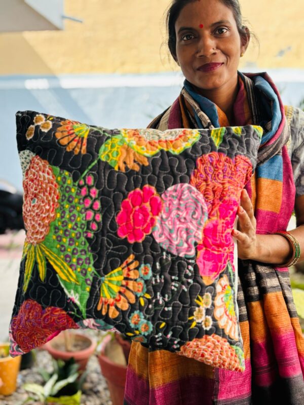 Quilted Cushion Covers Black Beauty 3