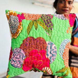 Quilted Cushion Covers Green Heaven 1