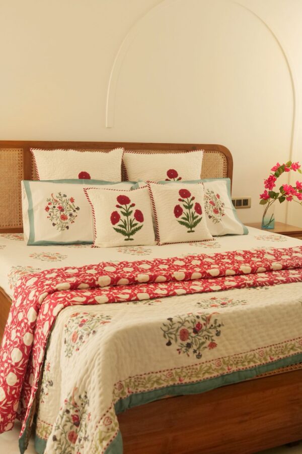 Matching Handblock Printed Bedding Set - Meher (Dispatch time 24 Hours) -3