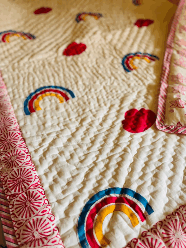 Single bed Quilt Rainbow 1