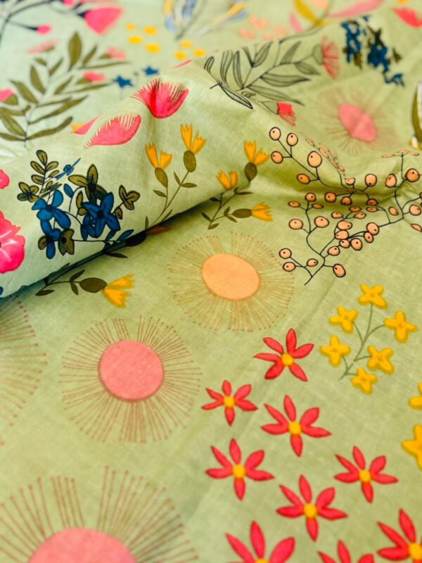 100./. Cotton Mul Fabrics, Dahlia - Raw Fabrics - Pure Cotton