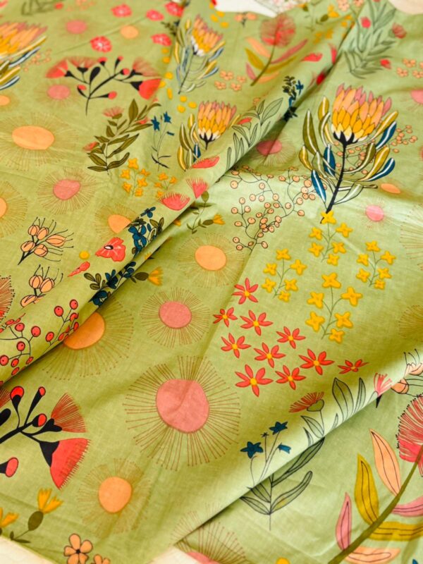 100./. Cotton Mul Fabrics, Dahlia - Raw Fabrics - Pure Cotton