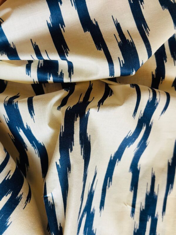100./. Cotton Mul Fabrics, Neela Ikkat  Raw Fabrics - Pure Cotton