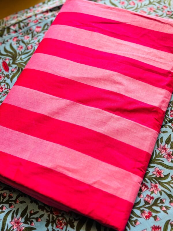 100./. Cotton Mul Fabrics, Pink Stripes 🎀Raw Fabrics - Pure Cotton