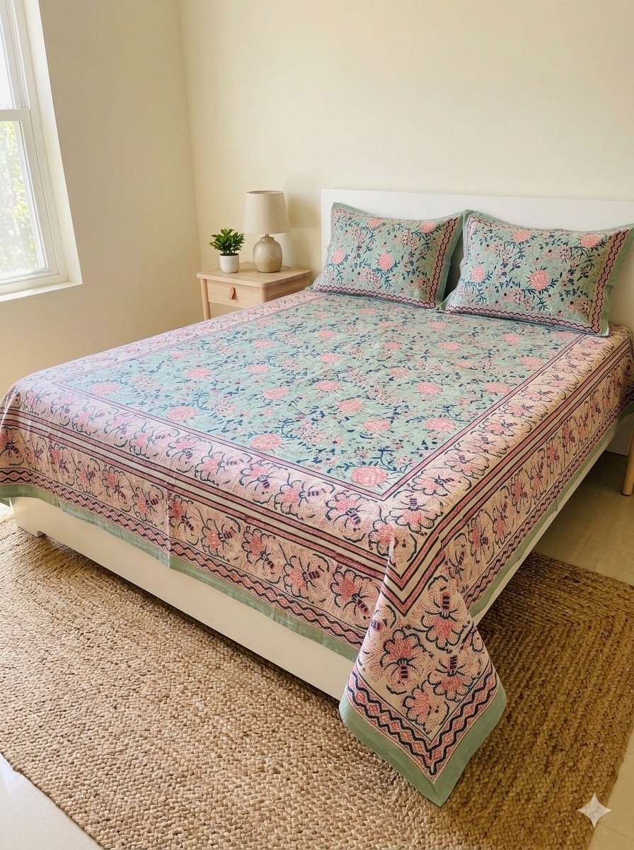 Fitted Bed-sheet - Sea Green (Dispatch time 24 hours) ………………………………………………………SIZES YOU MAY DECIDE ANY( single/queen/king/super/duper- any size same price)