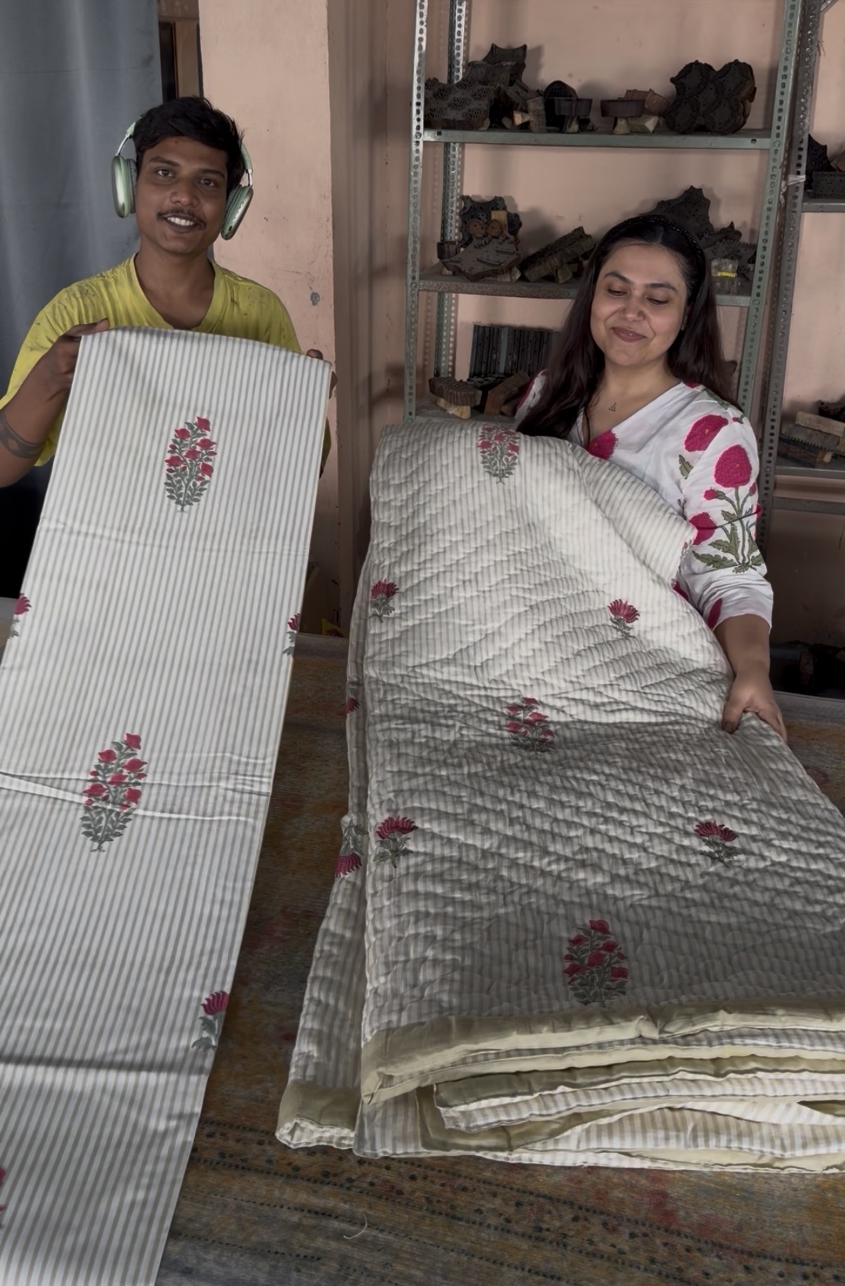 Bedsheet + Razai + Pillow Covers - Jaipuri Gold (Dispatch time 24 Hours)