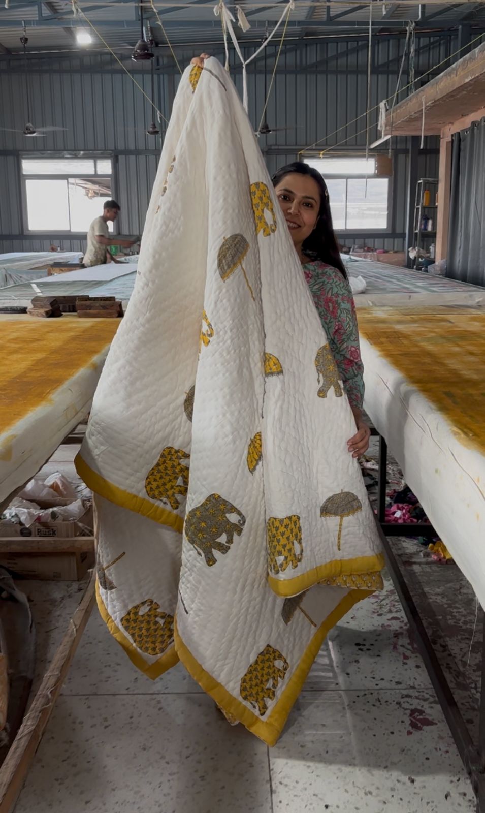 Matching Hand Block Printed Bedding Set - Yellow Haathi
.
.
.
🪷
Bedsheets + Razai + Pillow Covers (Dispatch time 24 Hours)